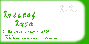 kristof kazo business card