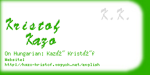 kristof kazo business card